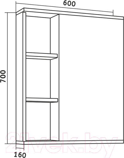 Изображение товара Шкаф с зеркалом для ванной Grossman Форта 60 / 206003
