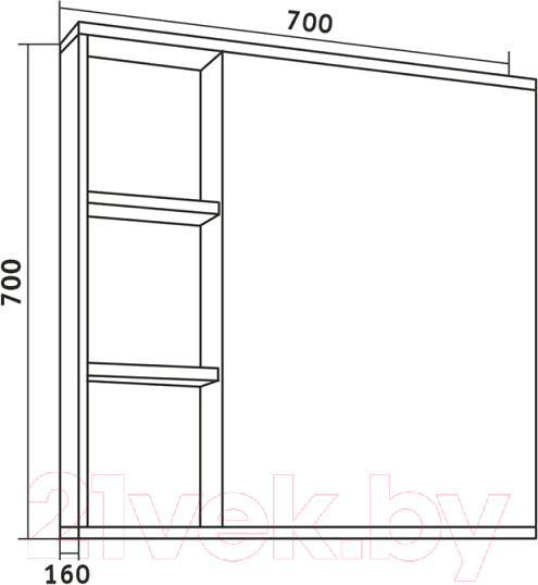 Изображение товара Шкаф с зеркалом для ванной Grossman Форта 70 / 207002