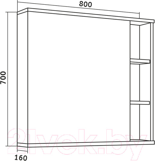 Изображение товара Шкаф с зеркалом для ванной Grossman Форта 80 / 208002