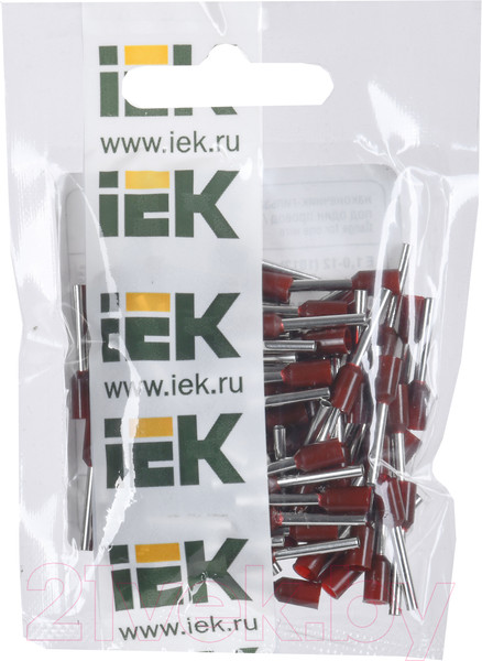 Изображение товара Наконечник-гильза для кабеля IEK UGN10-001-03-12 (100шт, темно-красный)