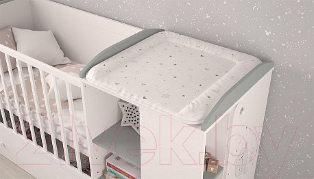 Изображение товара Пеленальный матрас Polini Kids French Teddy на комод 65x65 / 0002430-24 (белый/серый)