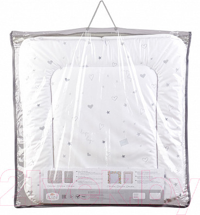 Изображение товара Пеленальный матрас Polini Kids French Teddy на комод 65x65 / 0002430-24 (белый/серый)