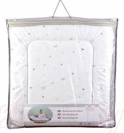 Изображение товара Пеленальный матрас Polini Kids French Teddy на комод 65x65 / 0002430-24 (белый/серый)