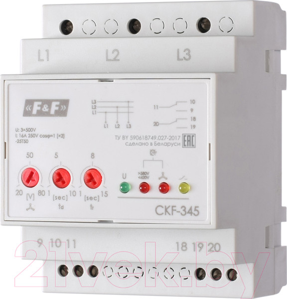 Изображение товара Реле контроля фаз Евроавтоматика CKF-345 / EA04.004.001