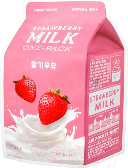 Изображение товара Маска для лица тканевая A'Pieu Strawberry Milk One-Pack (21г)