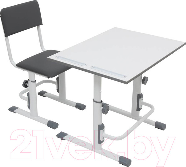 Изображение товара Парта+стул Polini Kids Simple / 0002441.55 (белый/серый)
