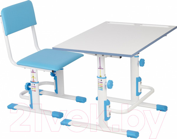 Изображение товара Парта+стул Polini Kids Simple / 0002441.17 (белый/синий)