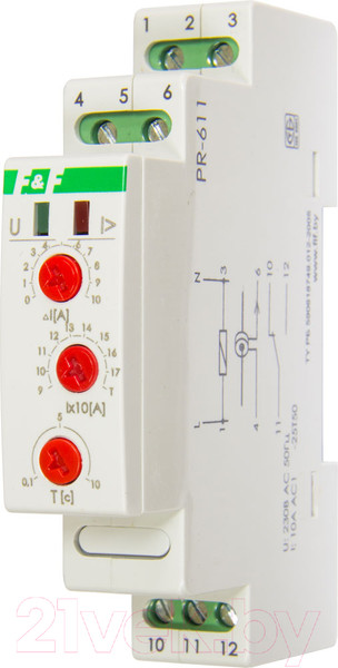 Изображение товара Реле тока Евроавтоматика PR-611-02 / EA03.004.004