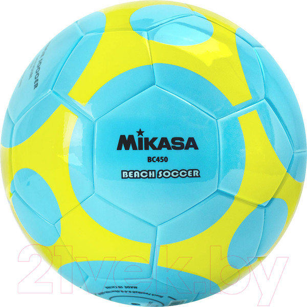 Изображение товара Футбольный мяч Mikasa BC450 (размер 5, голубой/желтый)