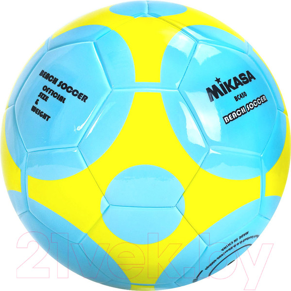 Изображение товара Футбольный мяч Mikasa BC450 (размер 5, голубой/желтый)