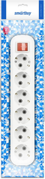 Изображение товара Колодка удлинителя SmartBuy SBE-16-6-00-ZS (с выключателем)