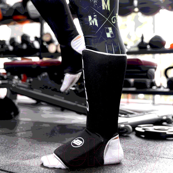 Изображение товара Защита голень-стопа для единоборств BoyBo Хлопчатобумажная (L, черный)