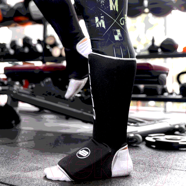 Изображение товара Защита голень-стопа для единоборств BoyBo Хлопчатобумажная (XS, черный)