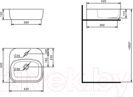 Изображение товара Умывальник Santek Одри 42 (1WH501709)