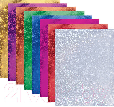 Изображение товара Набор цветной бумаги Brauberg Голографическая/ 124719 (8л)