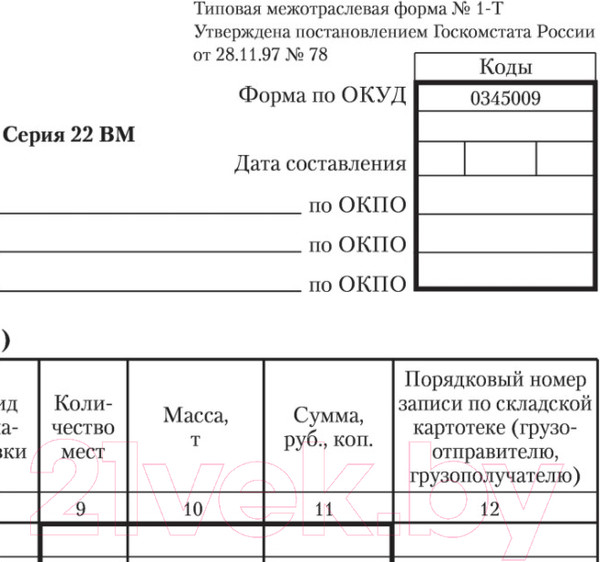 Изображение товара Бланк бухгалтерский Brauberg Товарно-транспортная накладная / 130135