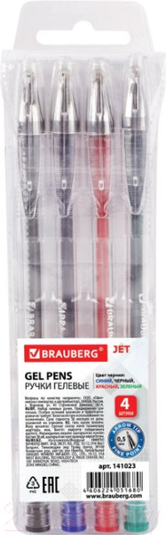 Изображение товара Набор гелевых ручек Brauberg Jet / 141023 (4шт)