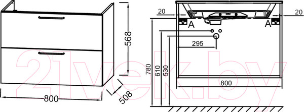 Изображение товара Тумба под умывальник Jacob Delafon Rive EB2522-R5-N18