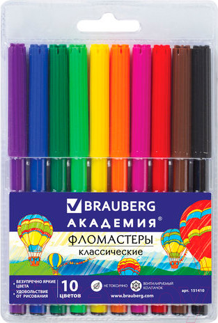 Изображение товара Фломастеры Brauberg Академия / 151410 (10шт)