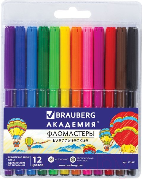 Изображение товара Фломастеры Brauberg Академия / 151411 (12шт)