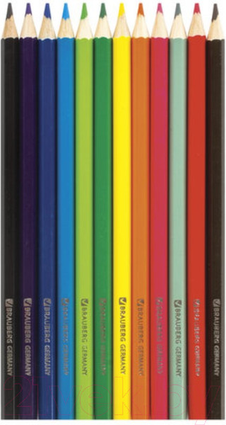 Изображение товара Набор цветных карандашей Brauberg My Lovely Dogs / 180531 (12шт)