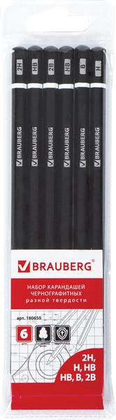Изображение товара Набор простых карандашей Brauberg Touch Line / 180650 (6шт)