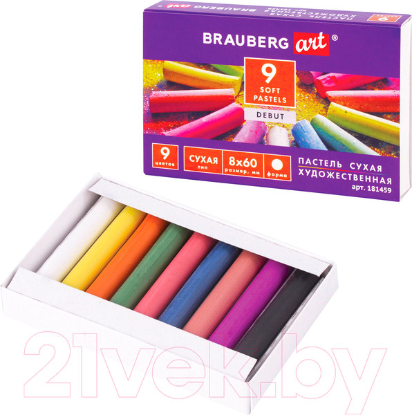 Изображение товара Набор сухой пастели Brauberg Art Debut / 181459 (9цв)