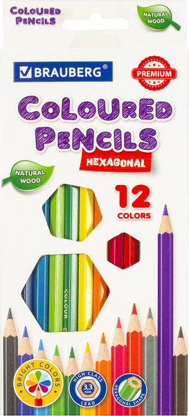 Изображение товара Набор цветных карандашей Brauberg Premium / 181656 (12цв)