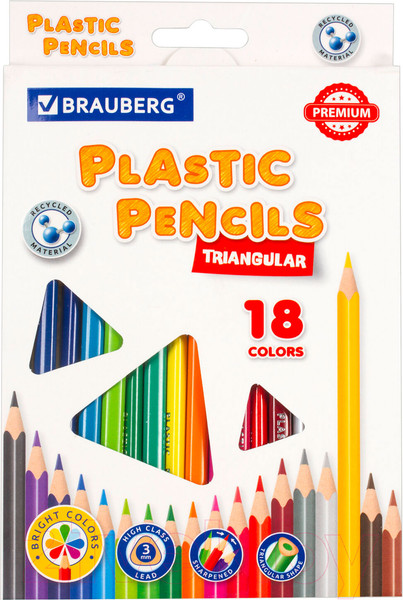 Изображение товара Набор цветных карандашей Brauberg Premium / 181662 (18цв)