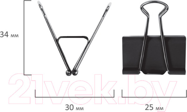 Изображение товара Зажим для бумаги Brauberg 220558 (12шт)