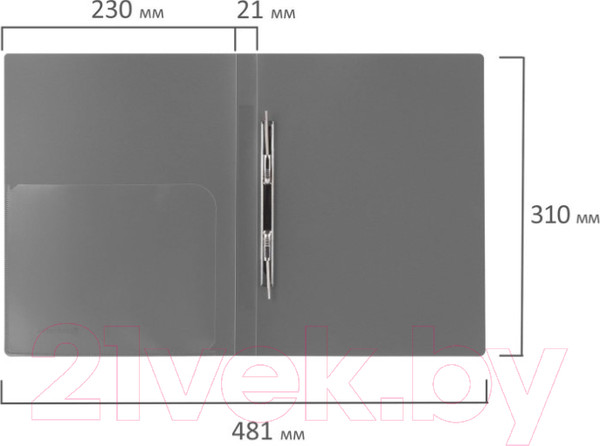 Изображение товара Папка для бумаг Brauberg Диагональ / 221353 (серебристый)