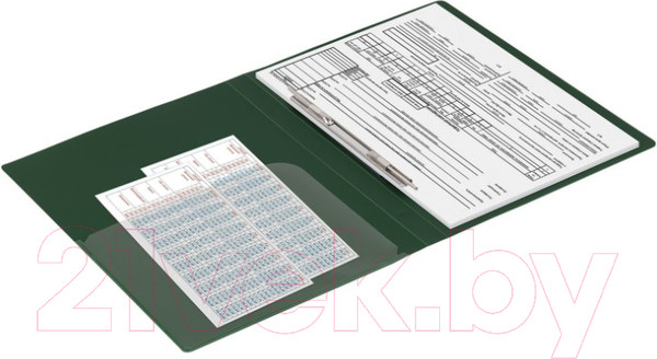 Изображение товара Папка для бумаг Brauberg Диагональ / 221354 (темно-зеленый)