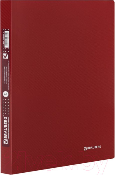 Изображение товара Папка для бумаг Brauberg Диагональ / 221355 (темно-красный)