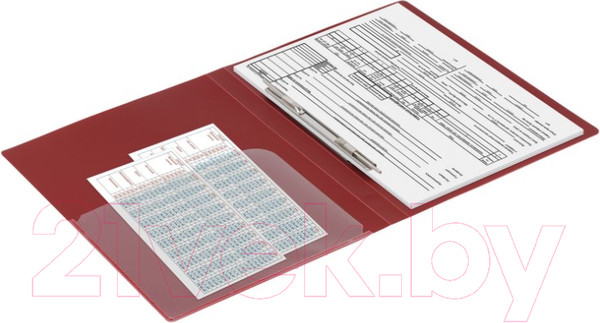 Изображение товара Папка для бумаг Brauberg Диагональ / 221355 (темно-красный)