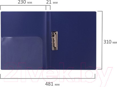 Изображение товара Папка для бумаг Brauberg Диагональ / 221357 (темно-синий)