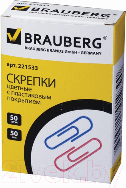 Изображение товара Скрепки Brauberg 221533 (50шт)