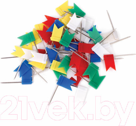 Изображение товара Булавки канцелярские Brauberg Флажки маркировочные / 221537 (50шт)