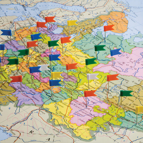 Изображение товара Булавки канцелярские Brauberg Флажки маркировочные / 221537 (50шт)