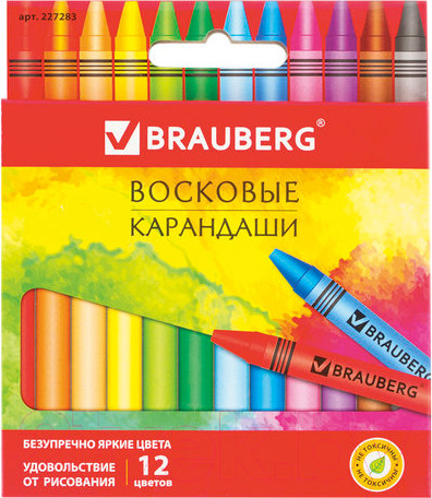 Изображение товара Восковые мелки Brauberg Академия / 227283 (12цв)