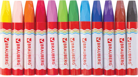 Изображение товара Восковые мелки Brauberg Академия / 227295 (12цв)