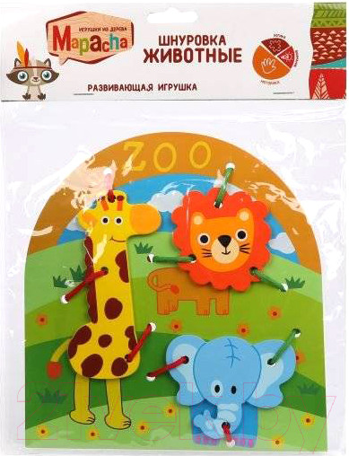 Изображение товара Развивающая игрушка Mapacha Шнуровка. Животные / 76518