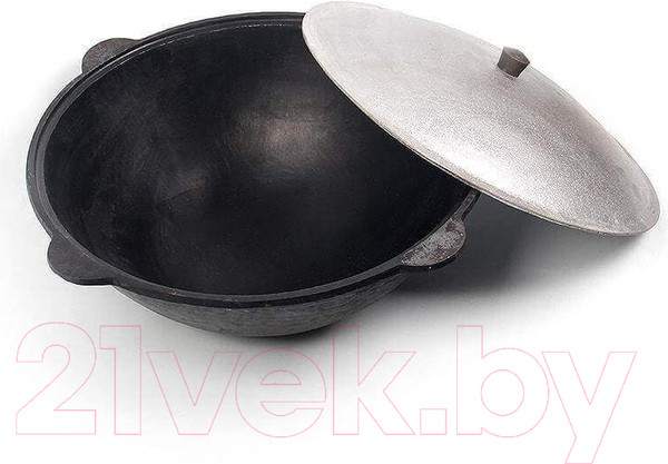 Изображение товара Казан Chugun Invest Узбекский с алюминиевой крышкой (12л, круглое дно)