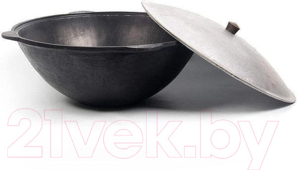 Изображение товара Казан Chugun Invest Узбекский с алюминиевой крышкой (6л, плоское дно)