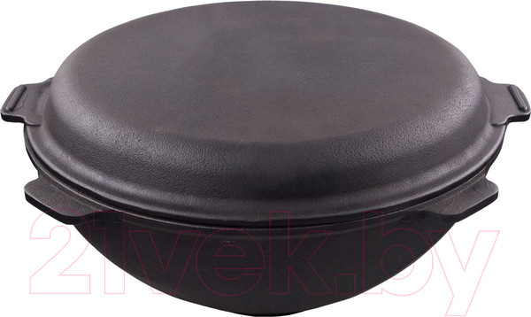 Изображение товара Казан Chugun Invest Узбекский с крышкой-сковородкой (6л, круглое дно)