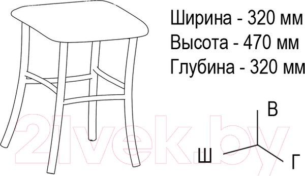 Изображение товара Табурет ВВР Квадрат (экокожа шоколад крокодил)