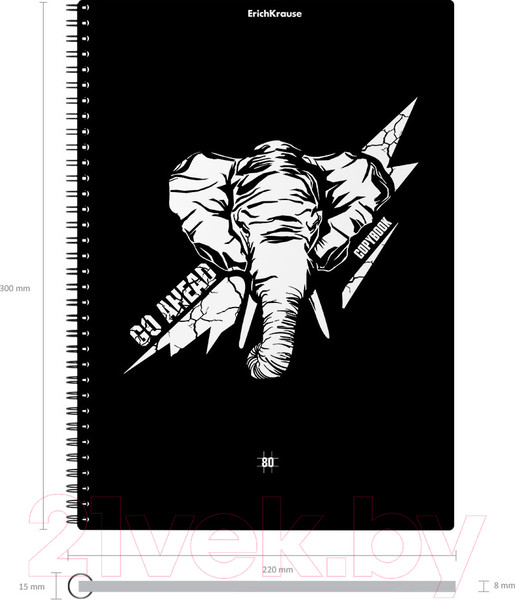 Изображение товара Тетрадь Erich Krause Go Аhead. Black and White / 54122 (80л, клетка)