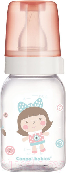 Изображение товара Бутылочка для кормления Canpol С рисунком / 42/202 (120мл, розовый/бирюзовый)