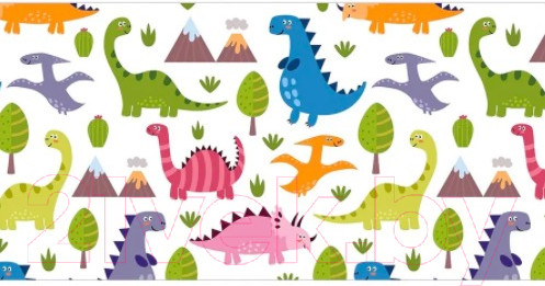 Изображение товара Корзина для белья JoyArty Цветные динозавры / gaba_47608