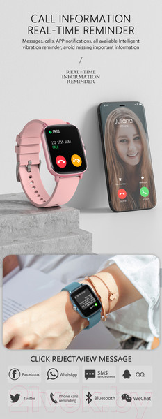Изображение товара Умные часы Globex Smart Watch Me 3 V77 (розовый)