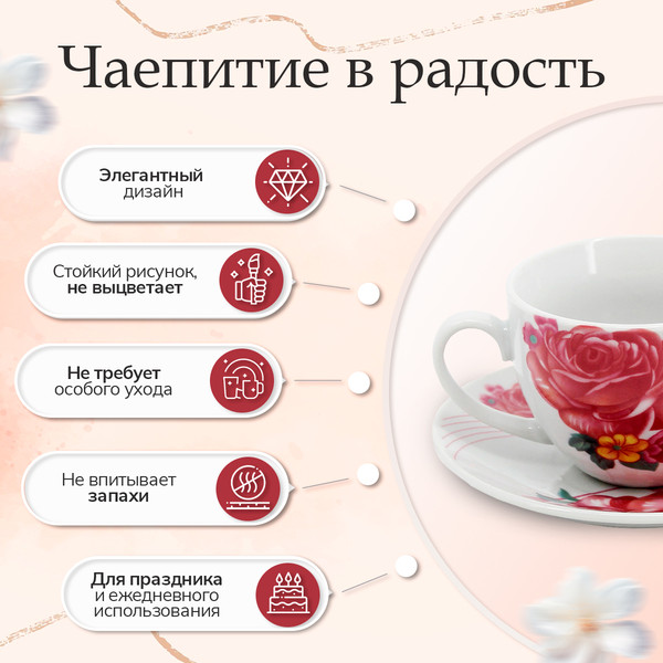 Изображение товара Набор для чая/кофе Rosenberg RPO-115027-12 (12шт)